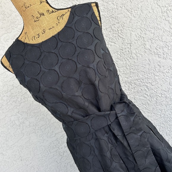 Tommy Hilfiger Dress Womens Size 10 Blue/Black Sleeveless Belted Sheer - Picture 2 of 8